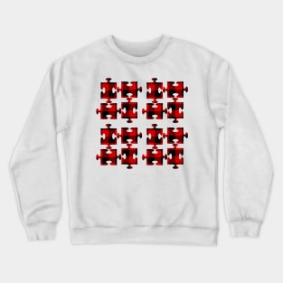 Buffalo Plaid Puzzle Pieces Pattern Crewneck Sweatshirt